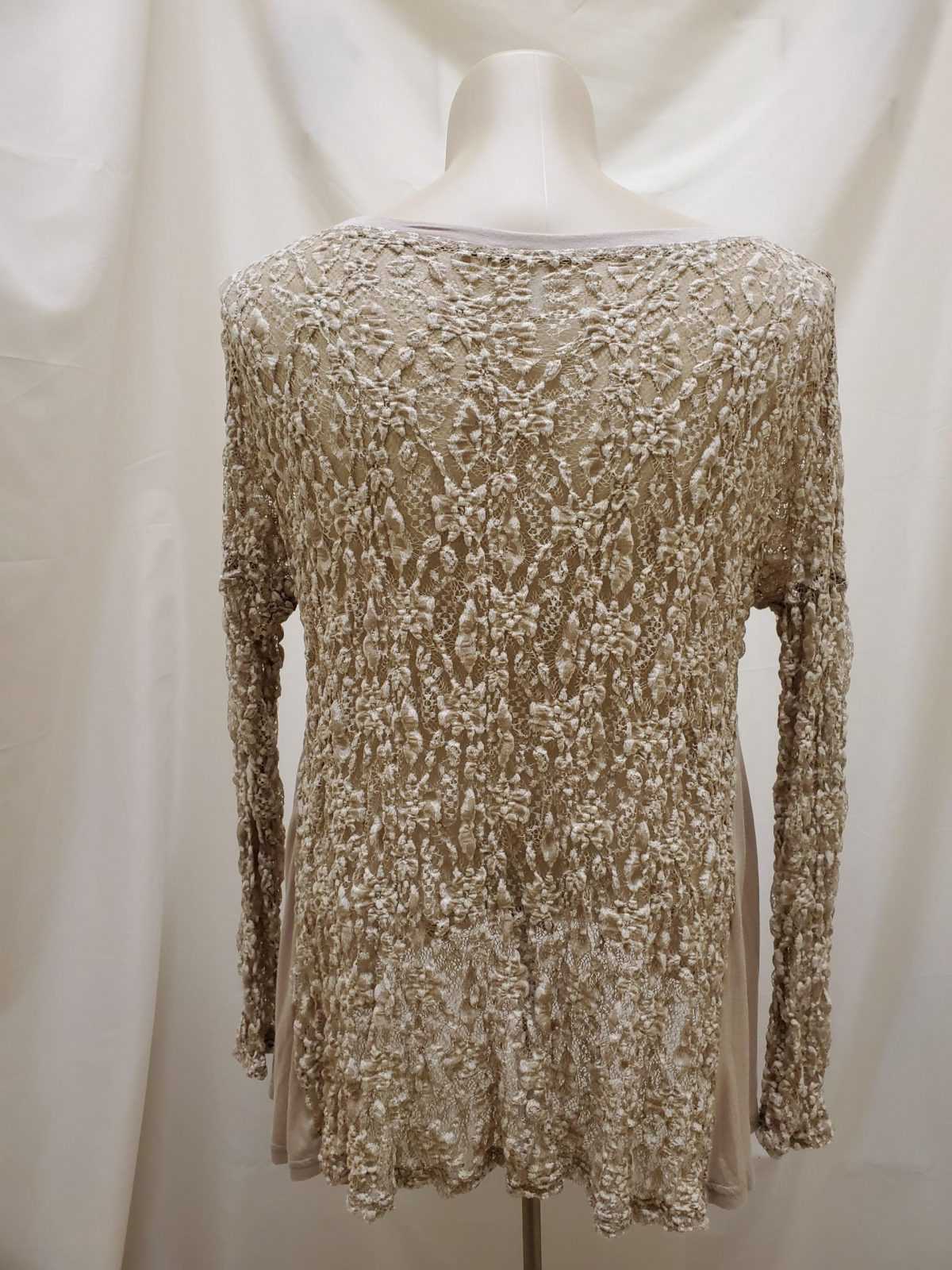 SURREALIST | Lace long-sleeve one size top in Champagne - Essence of ...