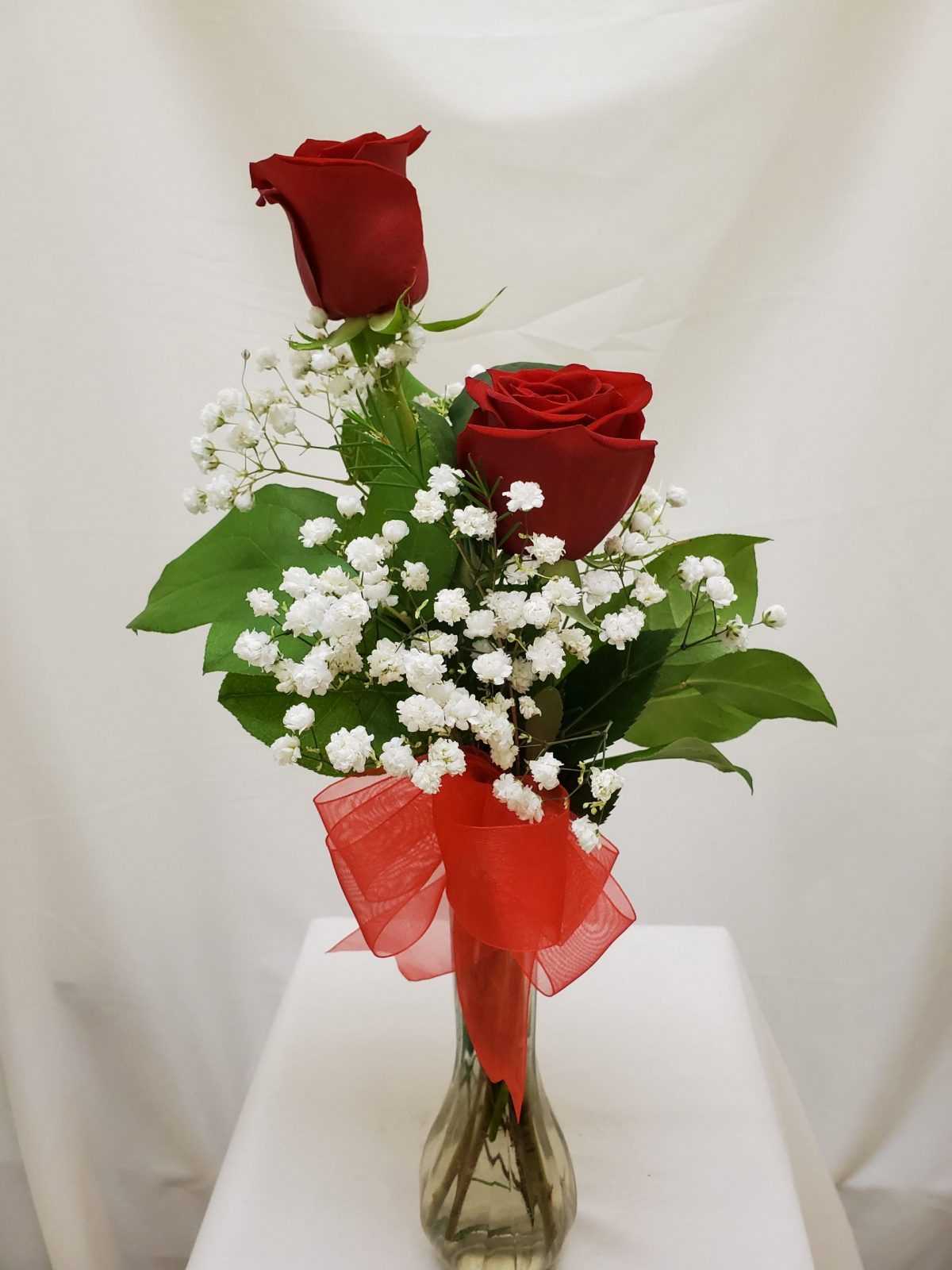 Two Rose Bud Vase - Essence of Flowers