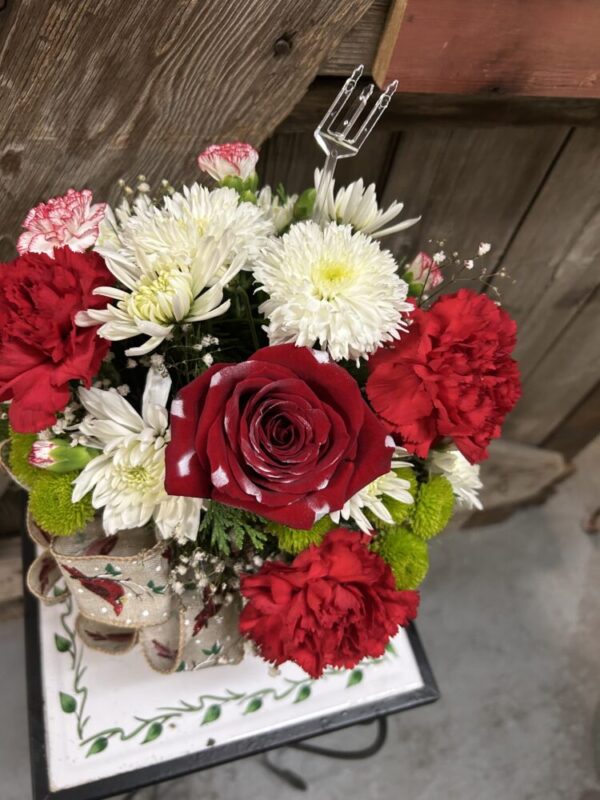 Christmas flowers in a cup